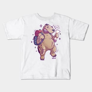 Beary Adventurous the Curious Bear Hiker Kids T-Shirt